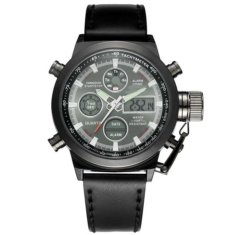 Vintage-Wasserdichte Mechanische Uhr mit Doppelanzeige