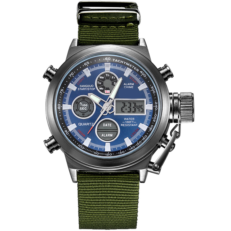 Vintage-Wasserdichte Mechanische Uhr mit Doppelanzeige