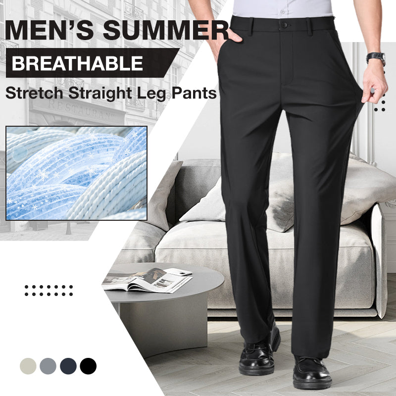 Atmungsaktive Stretchhose mit geradem Bein für Herren – ideal für den Sommer