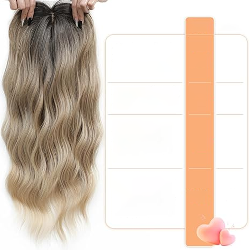 Wavy Clip-In Hair Topper with Bangs for Thinning Hair