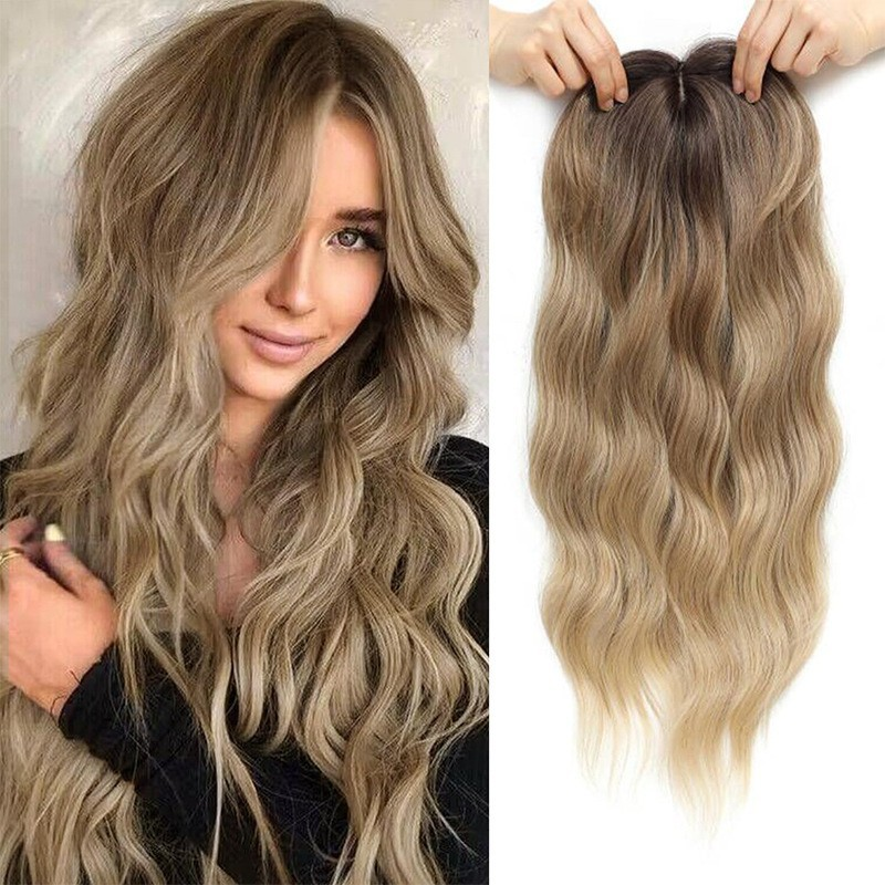 Wavy Clip-In Hair Topper with Bangs for Thinning Hair
