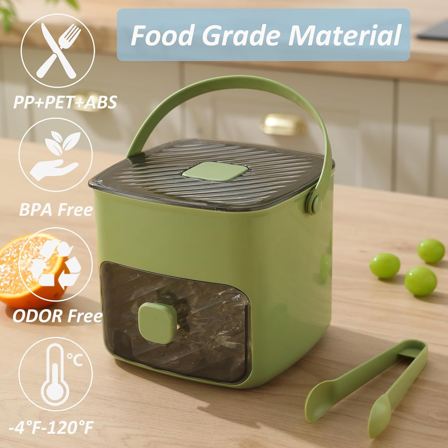 🧊Eiswürfelbehälter mit Deckel und Schale🧊, Eiswürfelbehälter für Gefrierschrank, flexible Eiswürfelbehälter