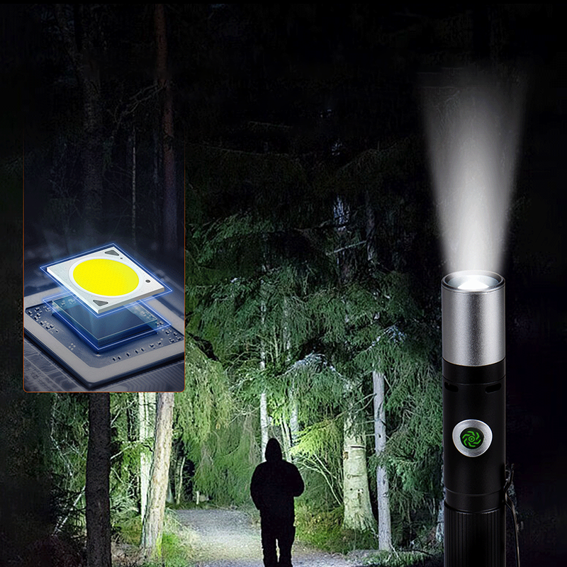 🔦🔋Multi-Mode-Bogen + Alarm-Zoom-Helligkeitstaschenlampe⚡