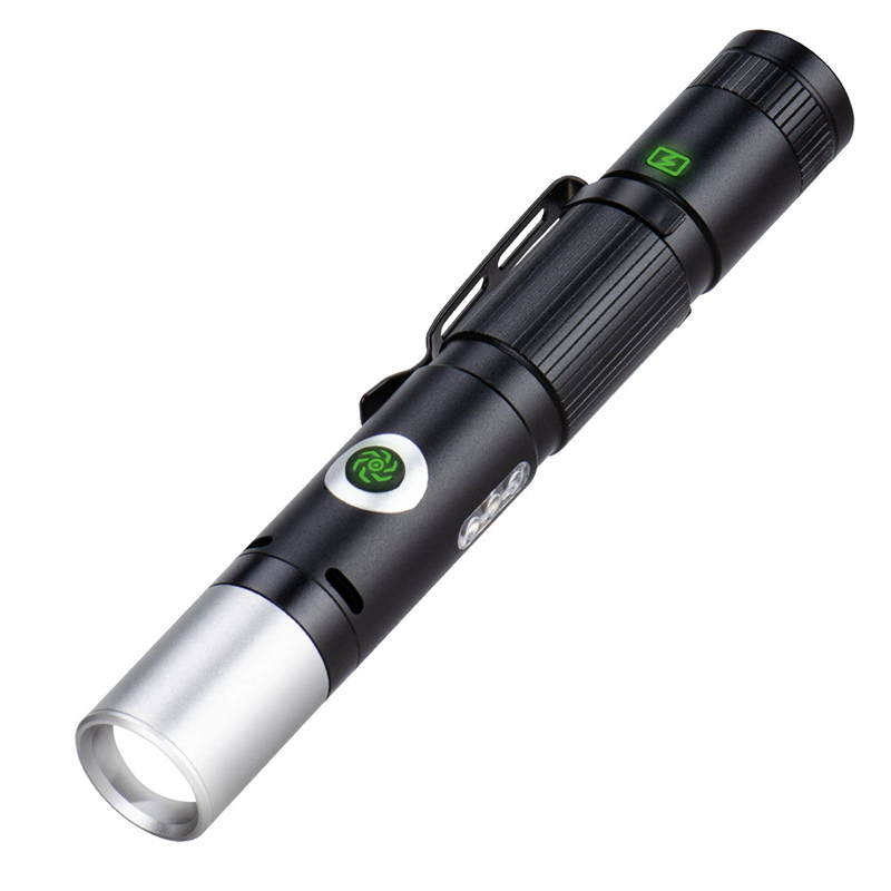 🔦🔋Multi-Mode-Bogen + Alarm-Zoom-Helligkeitstaschenlampe⚡
