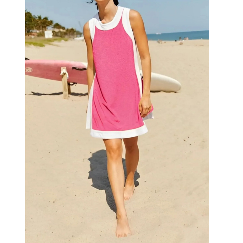 🔥Zweiteiler aus ärmellosem Kleid mit geradem Schnitt und passender Shorts