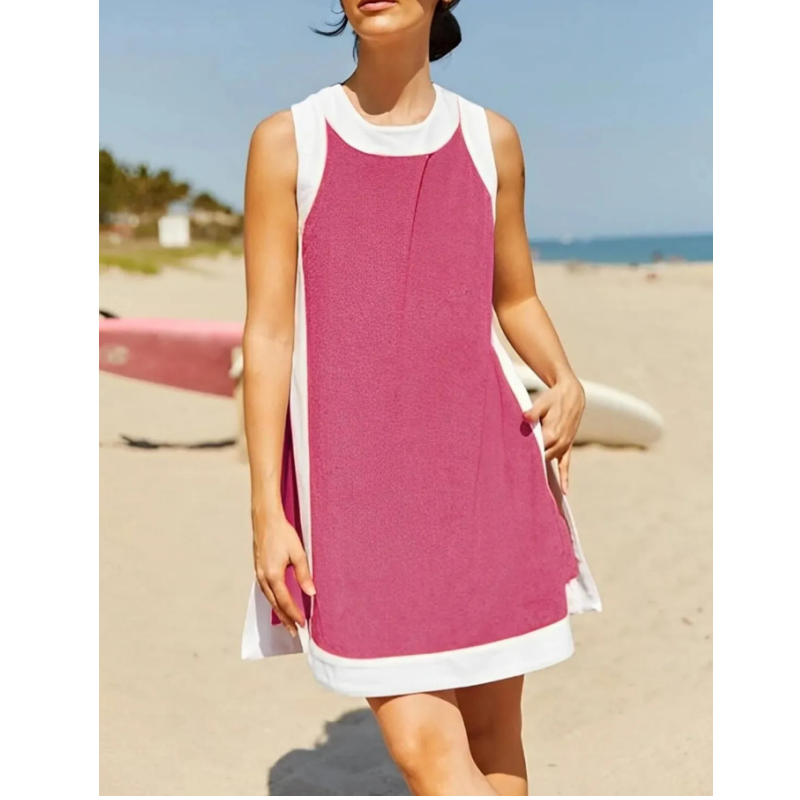 🔥Zweiteiler aus ärmellosem Kleid mit geradem Schnitt und passender Shorts