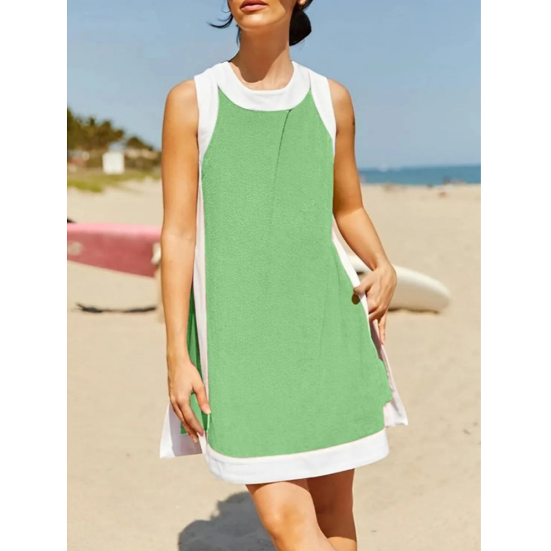 🔥Zweiteiler aus ärmellosem Kleid mit geradem Schnitt und passender Shorts