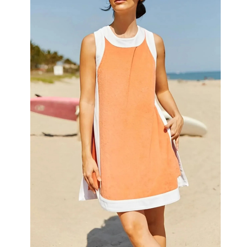 🔥Zweiteiler aus ärmellosem Kleid mit geradem Schnitt und passender Shorts