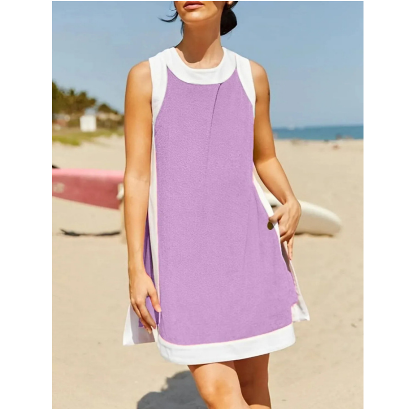 🔥Zweiteiler aus ärmellosem Kleid mit geradem Schnitt und passender Shorts