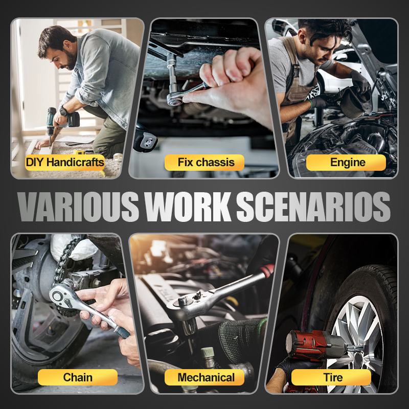🔩 Ultimativer Steckschlüsselsatz für Mechaniker – CR-V Stahl + 60 Teile