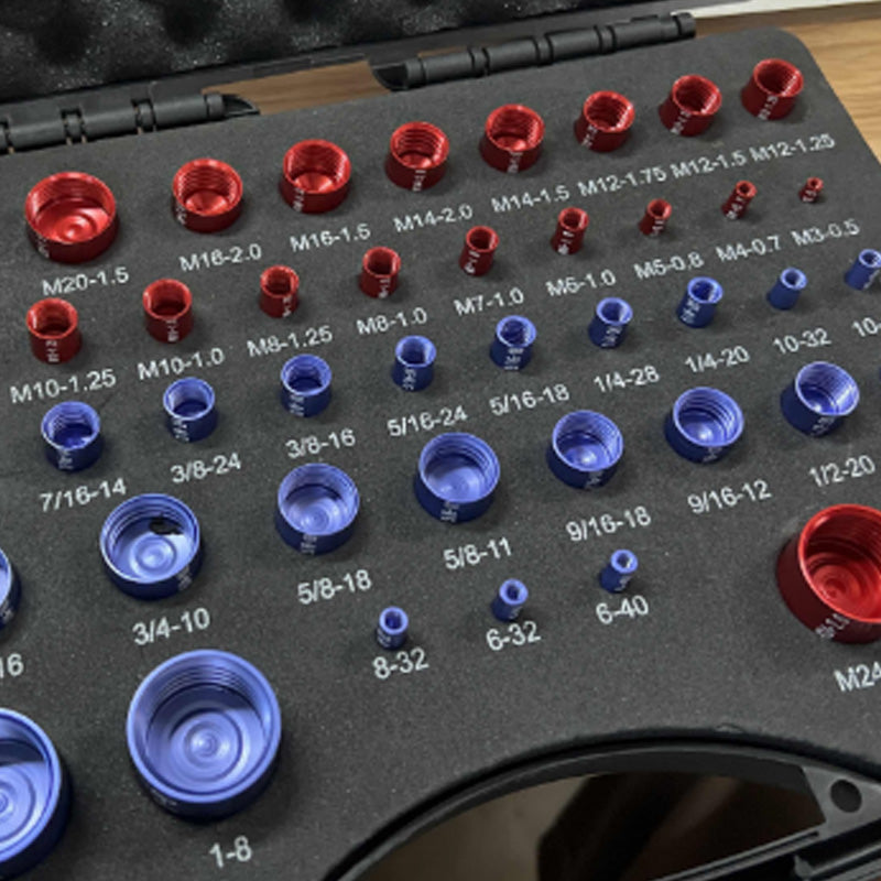 44-tlg. Legierungs-Gewindeprüfer – Für präzise Prüfung von Schrauben, Muttern & Gewindebohrungen – Metrisch & Zoll
