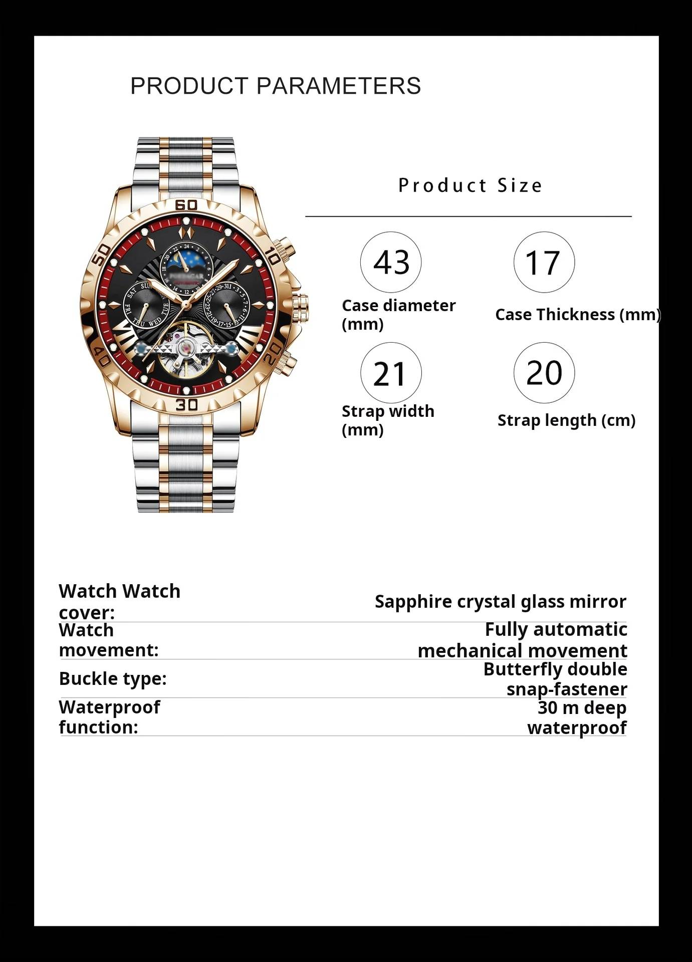 ⌚💧 Schweizer brandneue wasserdichte automatische mechanische Uhren