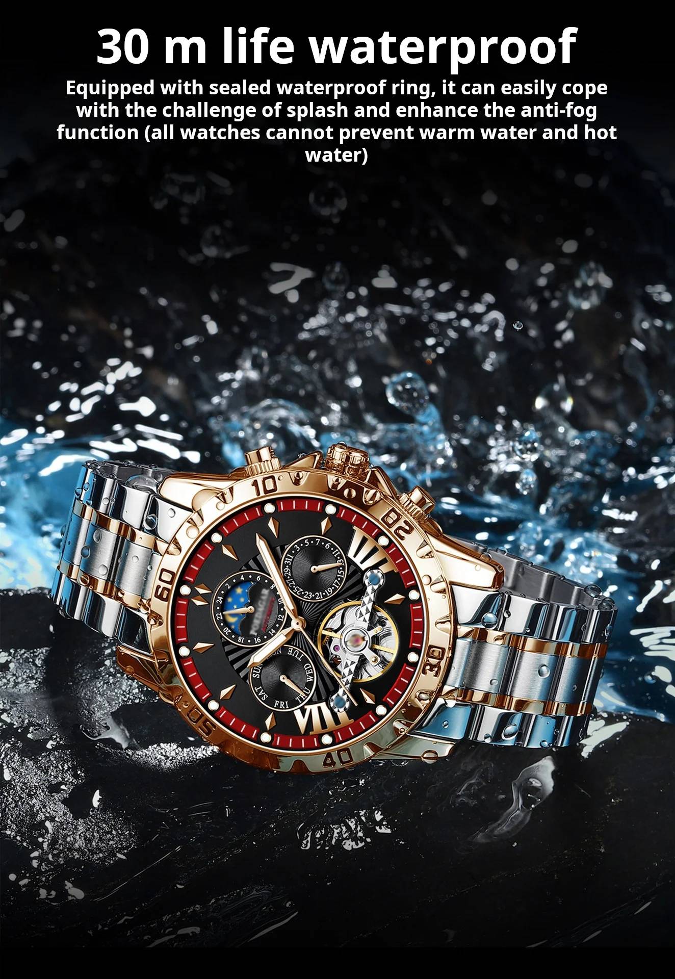 ⌚💧 Schweizer brandneue wasserdichte automatische mechanische Uhren