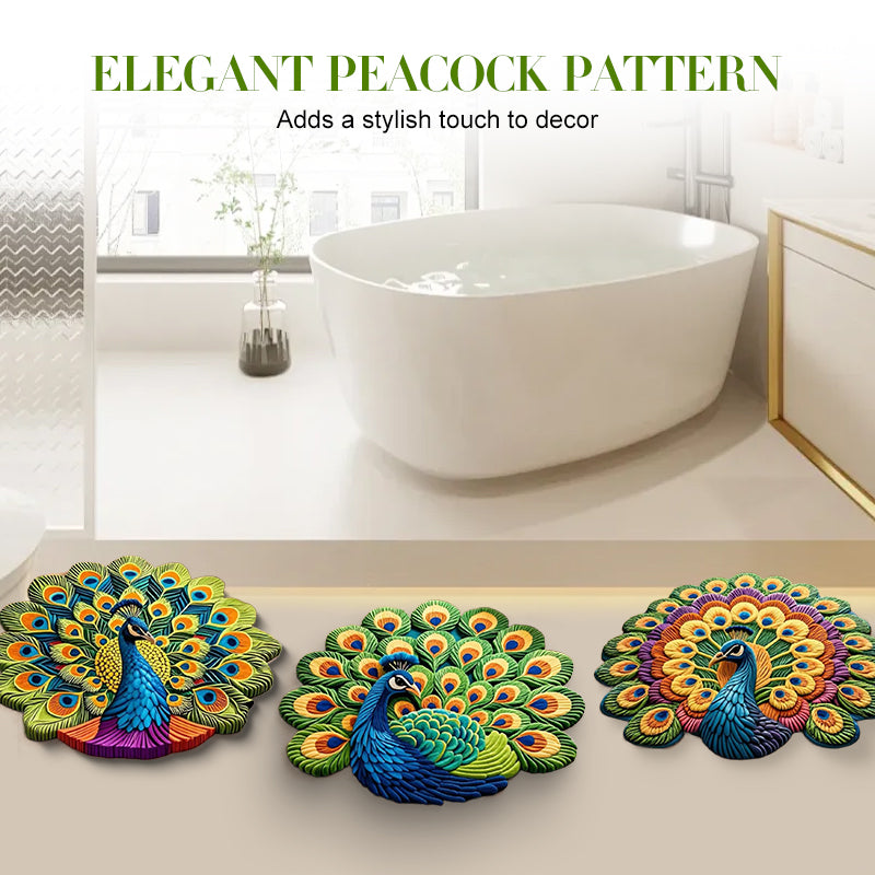 ⏳Zeitlich begrenztes Sonderangebot⏰Schnelltrocknende, rutschfeste Peacock-Matte
