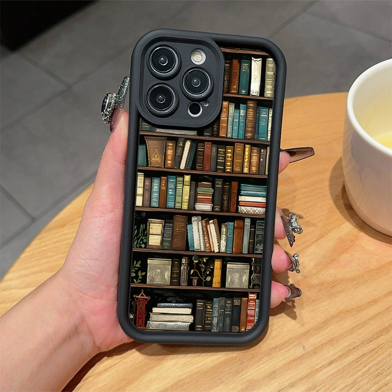 📢🔥Cartoon-Bücherregal Design TPU-Handyhülle📚📱