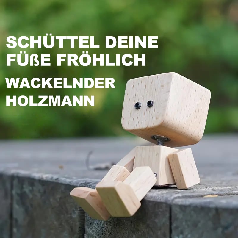 đWippendes HolzmĂ€nnchen Mit WohlfĂŒhl-LĂ€cheln â Kreatives Auto-Duftaccessoire