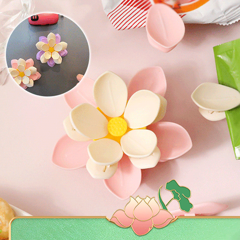 🌸 Kaufe 2, erhalte 3 KOSTENLOS 🌸 Lotus-förmige magnetische Lebensmittelklammer und Kühlschrankmagnet