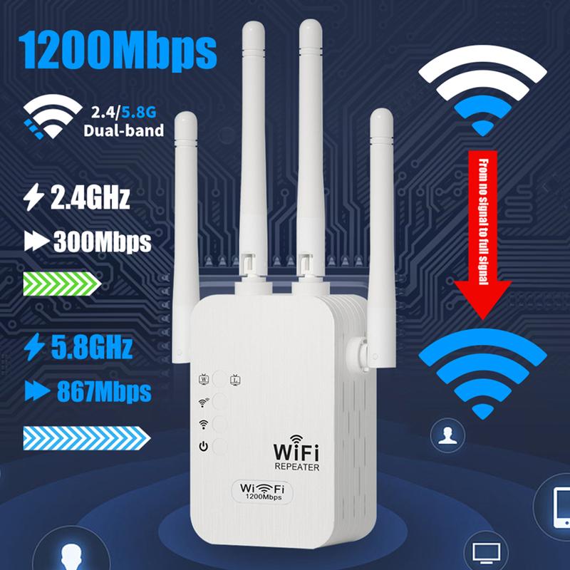 🎁Letzter Tag: 49 % Rabatt! 🔥 2025 WLAN-Verstärker – 1200 Mbit/s, Dualband (5 GHz / 2,4 GHz) 📶 Maximale Signalverstärkung – stabile Verbindung im ganzen Haus!