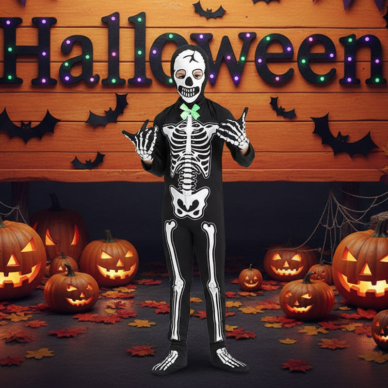 Glow-in-Dark Skeleton Costume for Halloween