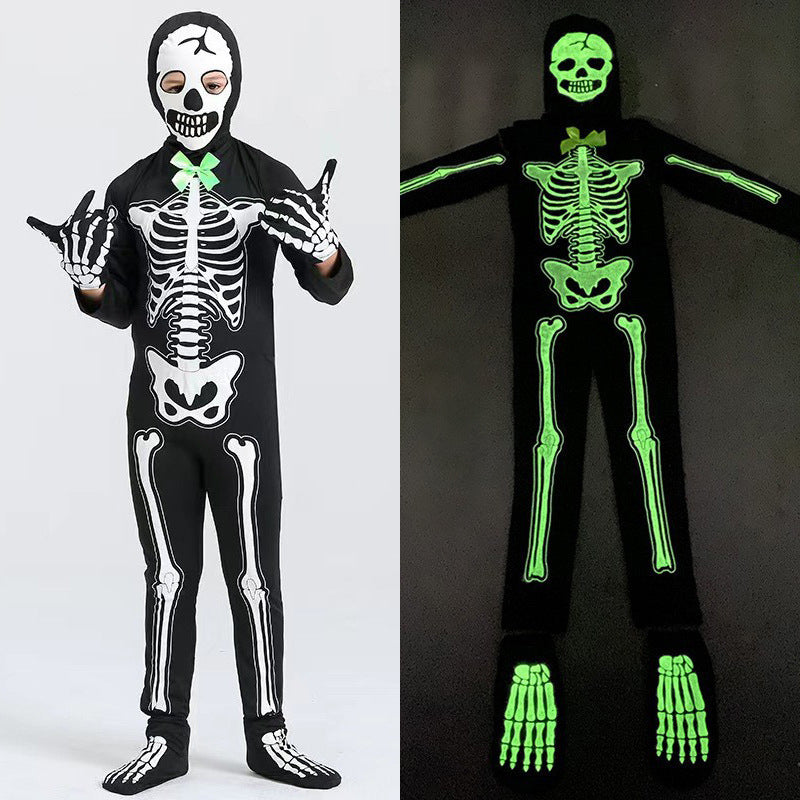 Glow-in-Dark Skeleton Costume for Halloween