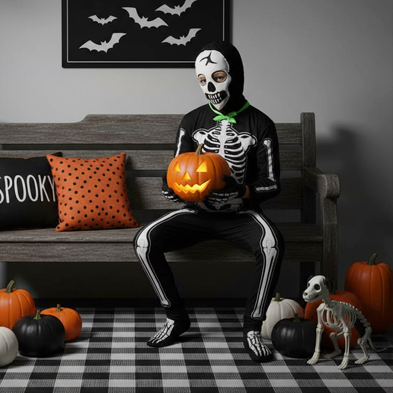 Glow-in-Dark Skeleton Costume for Halloween