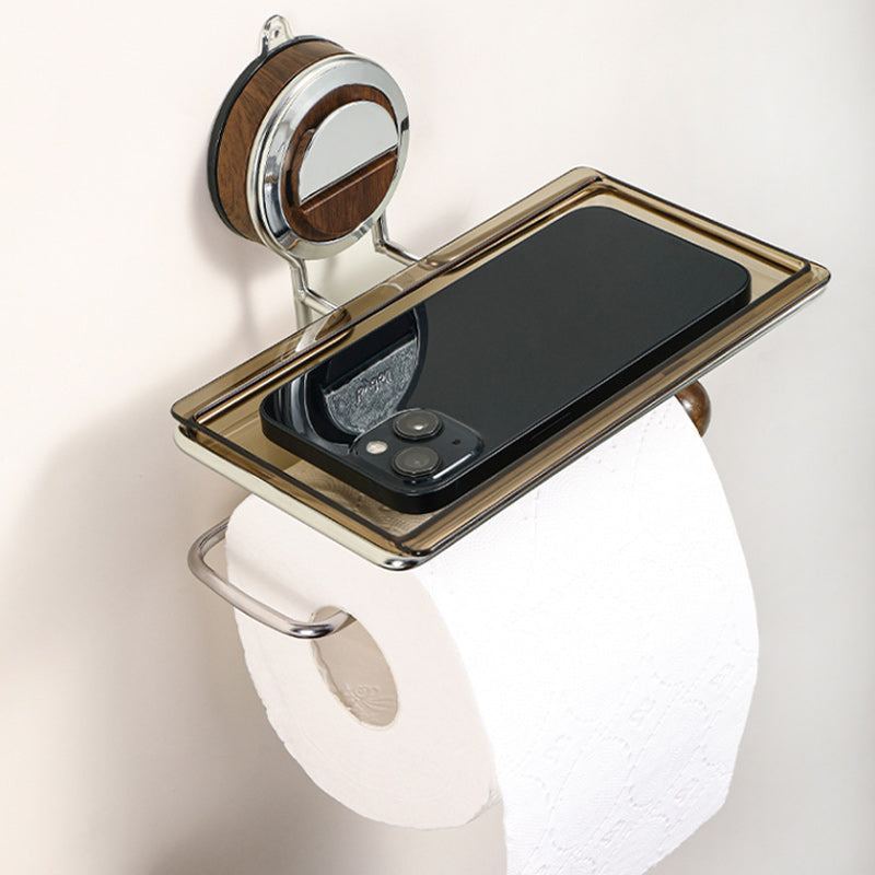 Toilettenpapierhalter ohne Bohrlöcher mit Ablage