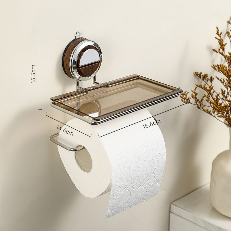 Toilettenpapierhalter ohne Bohrlöcher mit Ablage