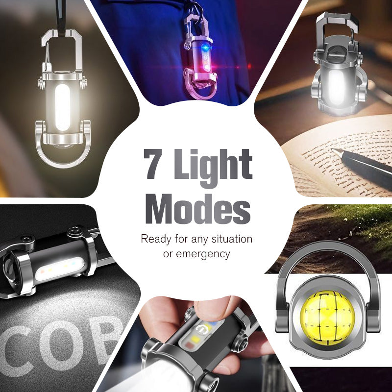✨1+1 gratis 🔦 Tragbare wiederaufladbare helle Schlüsselanhänger-Taschenlampe