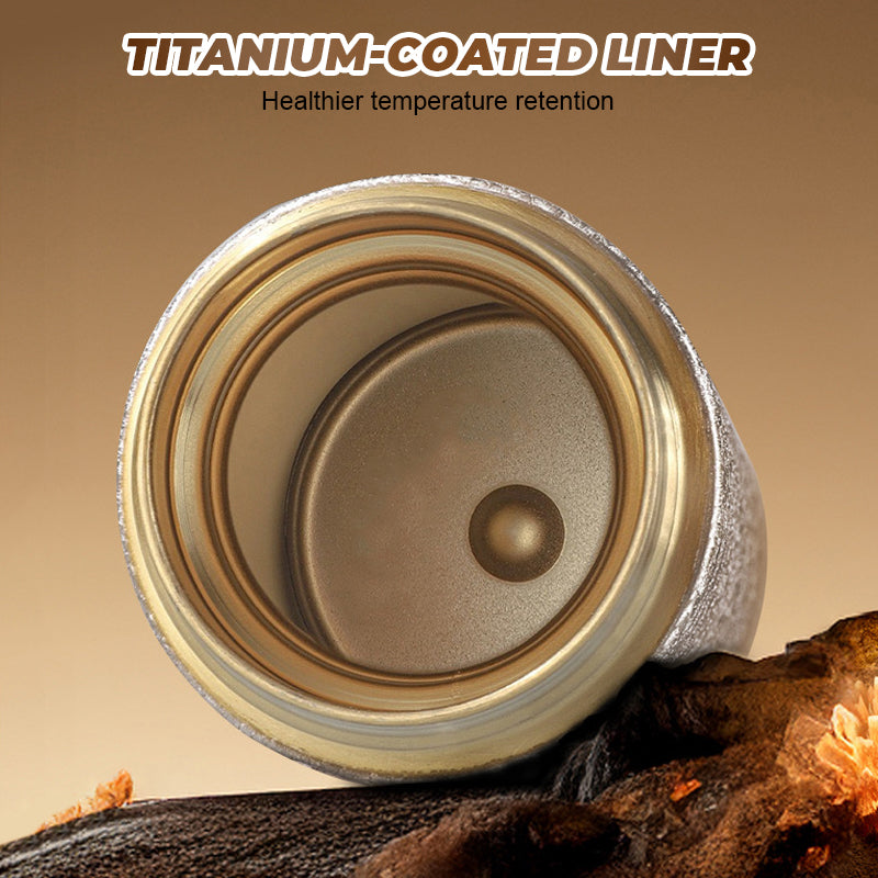 Portable Titanium-Coated Insulated Water Bottle