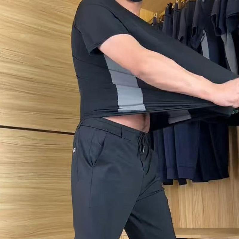 Zweiteiliges Sport-Set für Herren: Kurzarm-T-Shirt & Lange Hose