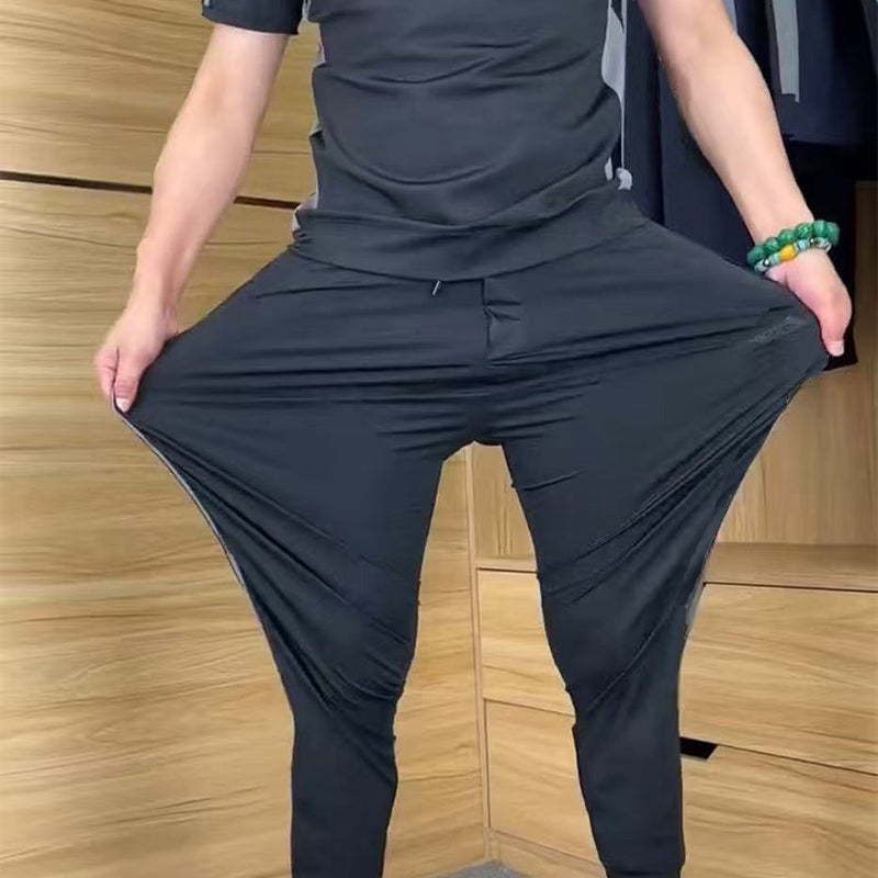 Zweiteiliges Sport-Set für Herren: Kurzarm-T-Shirt & Lange Hose