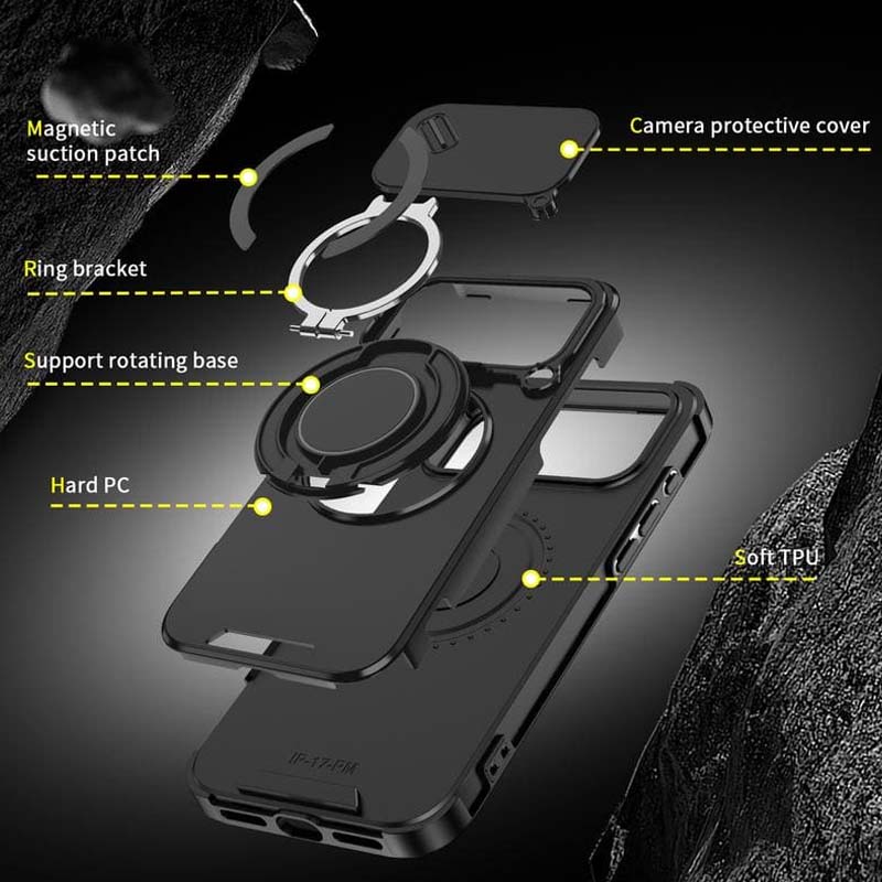 🎒🛍️Magnetischer Handyhülle mit Ringständer für iPhone