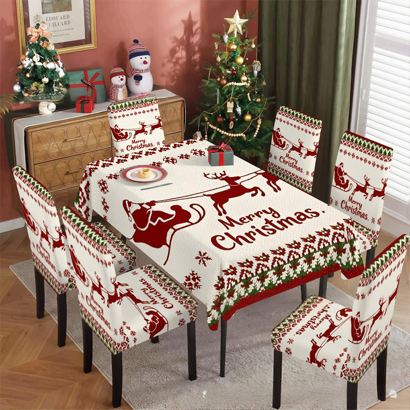 🎅🎄Freudige festliche klassische Weihnachtstischdecke