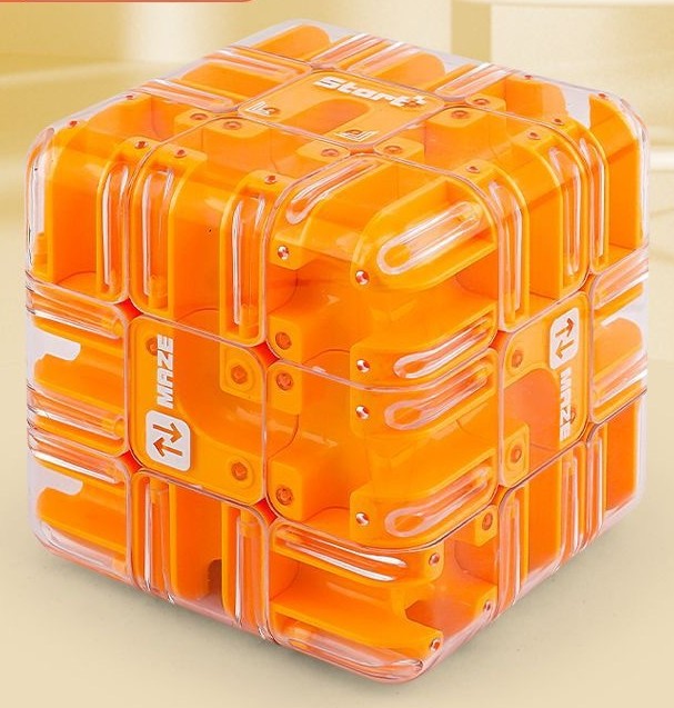 🧩✨ Großes Labyrinth 3D-Puzzle Labyrinthwürfel - 120 Herausfordernde Wege mit Sanfter Rotation für Kognitive Entwicklung & Spaß 🧠🔛