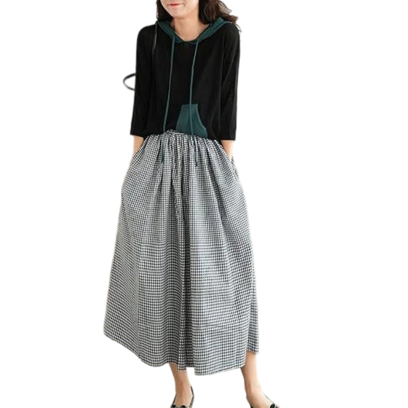 Damen Freizeit-Hose mit elastischem Bund und weiten Beinen