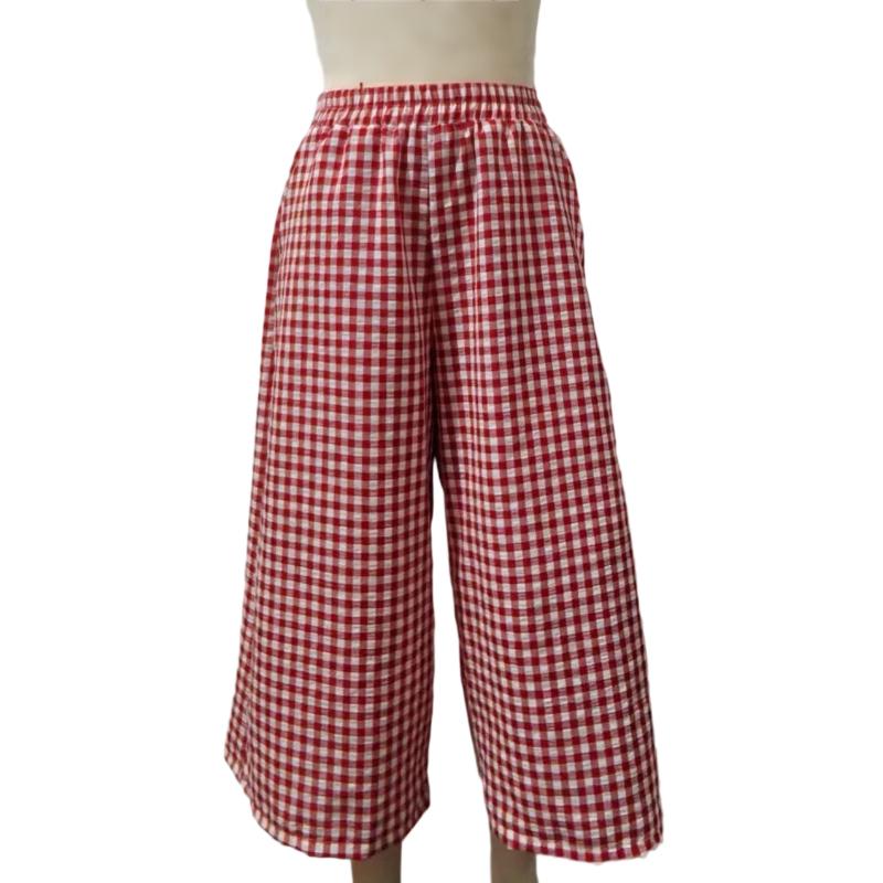 Damen Freizeit-Hose mit elastischem Bund und weiten Beinen
