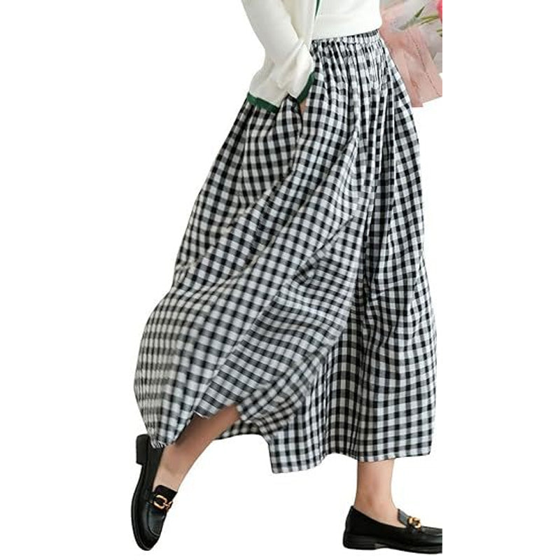 Damen Freizeit-Hose mit elastischem Bund und weiten Beinen