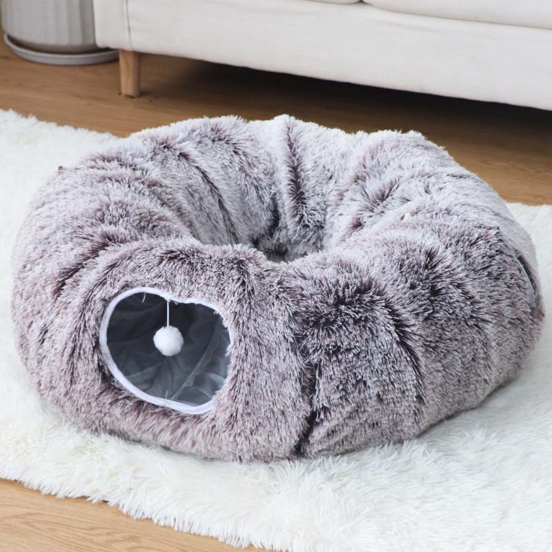 🐱2-in-1 faltbares Indoor-Soft-Rund-Katzenhöhlbett💎50 % Rabatt💎