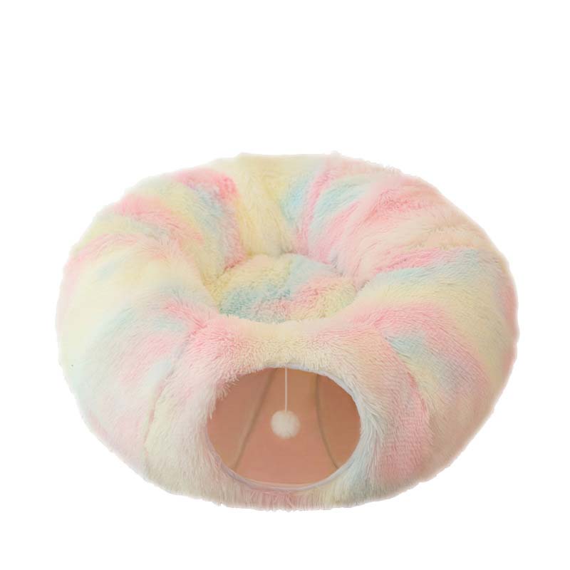 🐱2-in-1 faltbares Indoor-Soft-Rund-Katzenhöhlbett💎50 % Rabatt💎