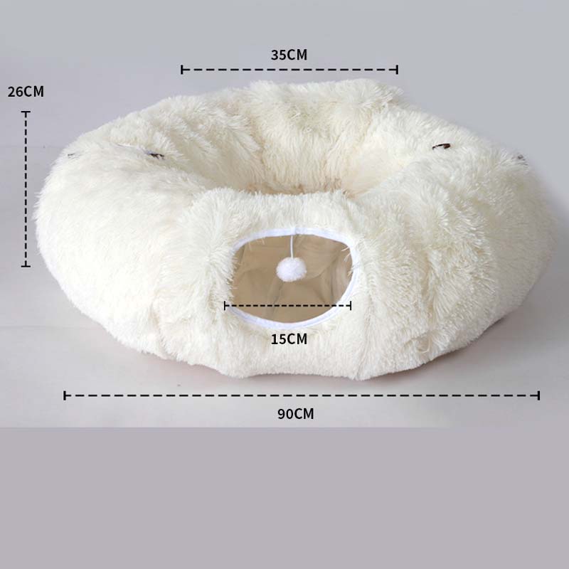🐱2-in-1 faltbares Indoor-Soft-Rund-Katzenhöhlbett💎50 % Rabatt💎