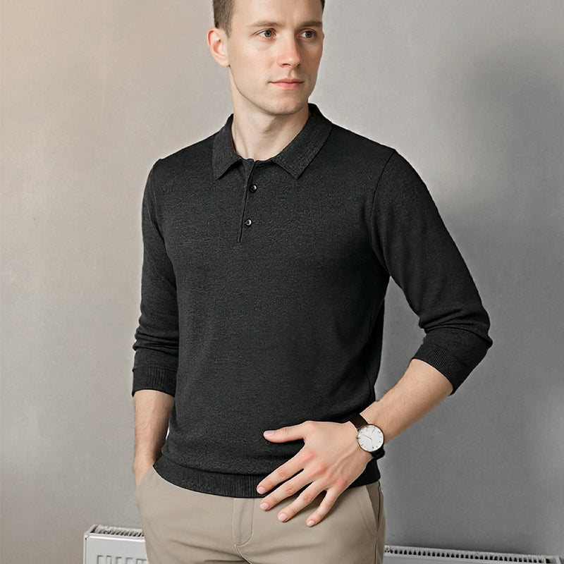 50% RABATT🔥Herren Freizeit-Langarmshirt mit Kragen