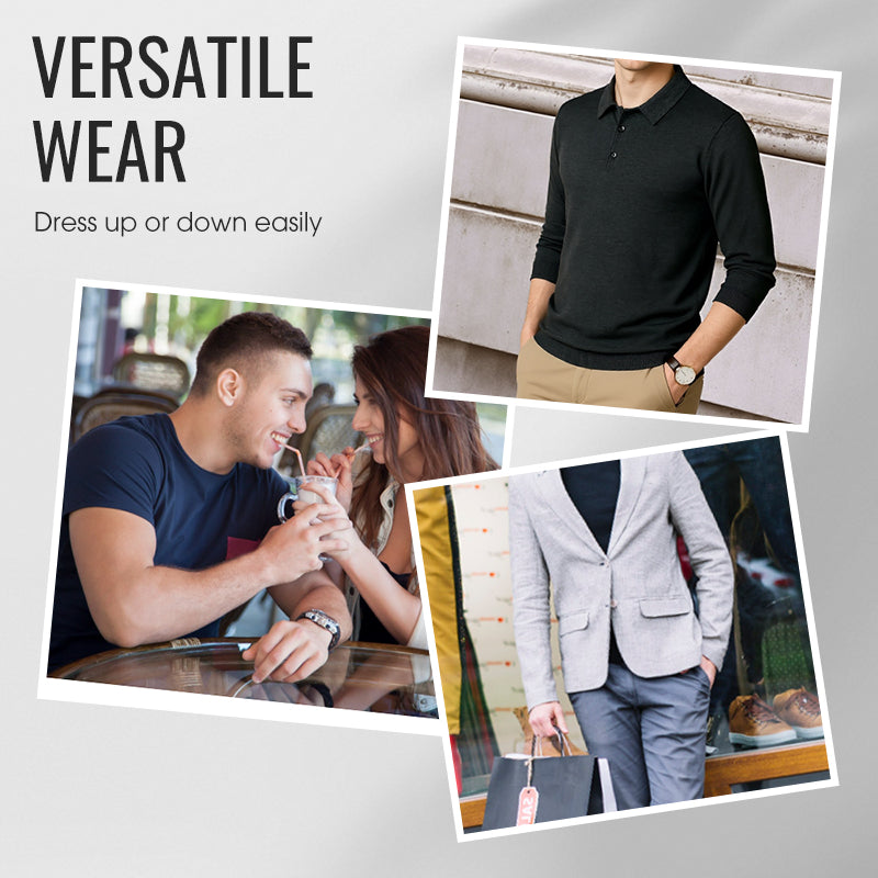 50% RABATT🔥Herren Freizeit-Langarmshirt mit Kragen
