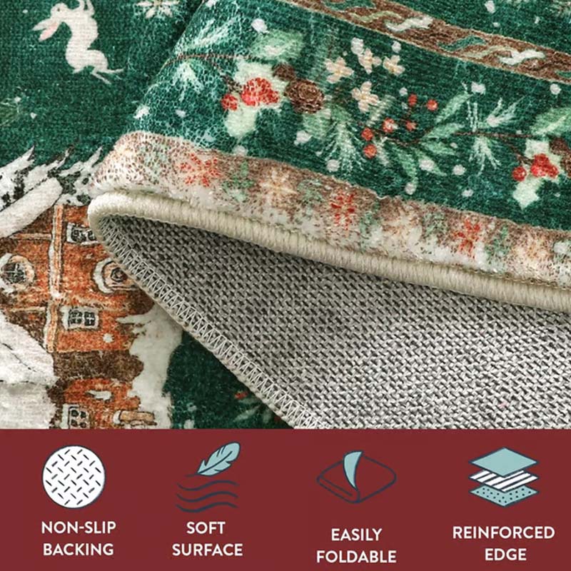 🎄🎁Weiche rutschfeste Weihnachtsdeko Teppich für Zuhause✨