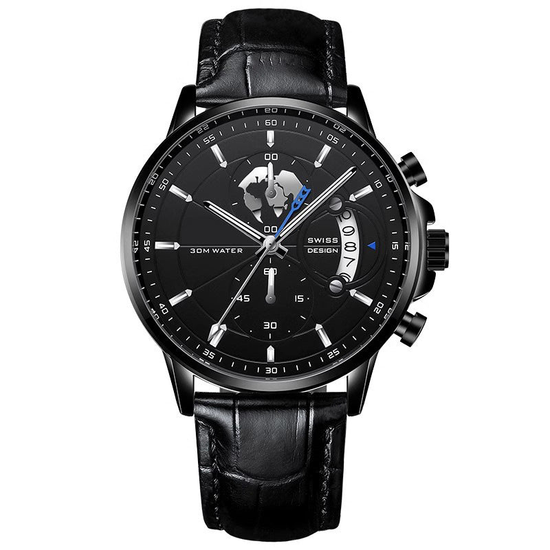 đ„HeiĂer Verkauf 50% RabattđHerrenuhr mit Globusmotiv im maritimen Stil