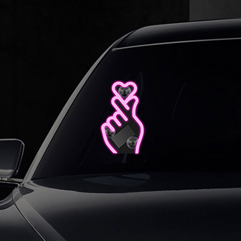 🌟Solarbetriebene LED-Autoleuchte in Form eines Herzens für den Finger💖