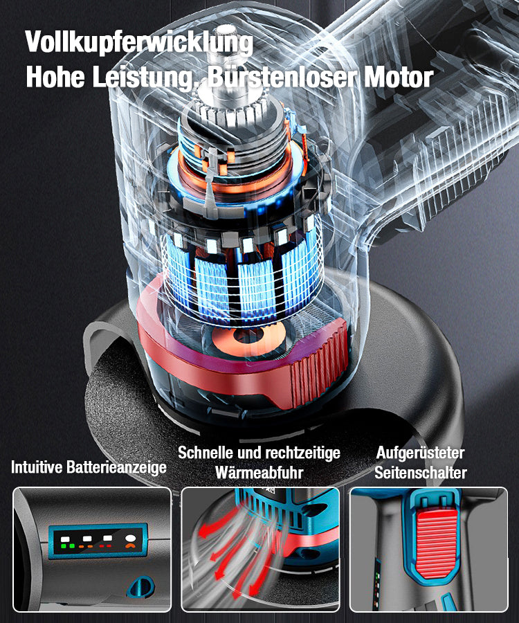 💎 Mini-Winkelschleifer ohne Bürsten – Leistungsstark, Kompakt & Ideal für Präzisionsarbeiten im Heimwerker- und Profibereich 🔧🔥