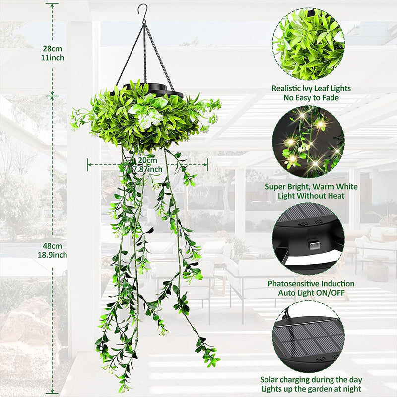 ☀️ KAUFE 3, ERHALTE 1 GRATIS! 🌿 Solar-Efeu-Lichterkette – Wasserdicht, 8 Modi & flexibel – Perfekt für Garten, Balkon & Wanddekoration 💡
