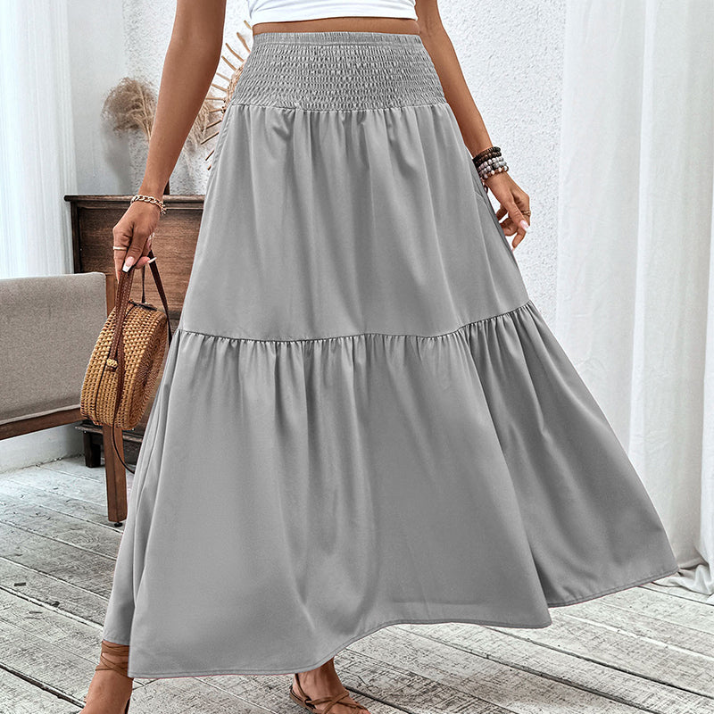 đ⨠Maxirock fĂźr Damen mit hoher Taille, Smok-Detail und A-Linien-Schnitt â 50% RABATT! Figurumarmend, lässig & perfekt fĂźr Alltag und festliche Anlässe đš