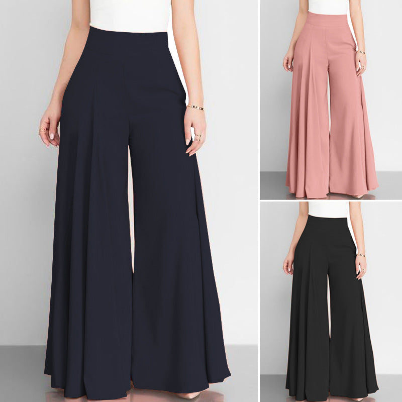 Freietaube Einfarbige hoher Taille weitem Bein Hose