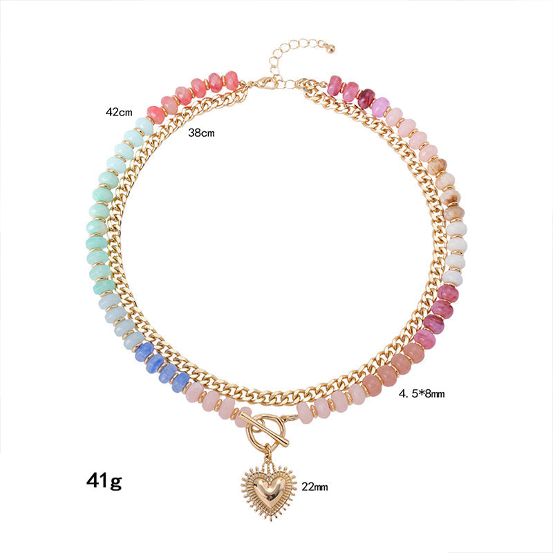 Boho-Regenbogenkette mit Perlen & Kette – bunt & leicht – für besondere Akzente🌈📿